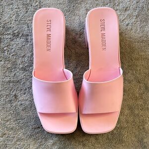 Steve Madden Pastel Pink Slide Mules